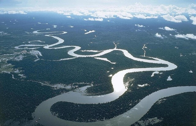 The Mekong River today as seen from above.