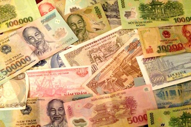 The types of paper currency currently in circulation in Vietnam