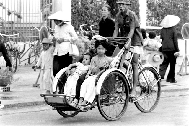 Cyclo used to be a widely used vehicle in Vietnam.