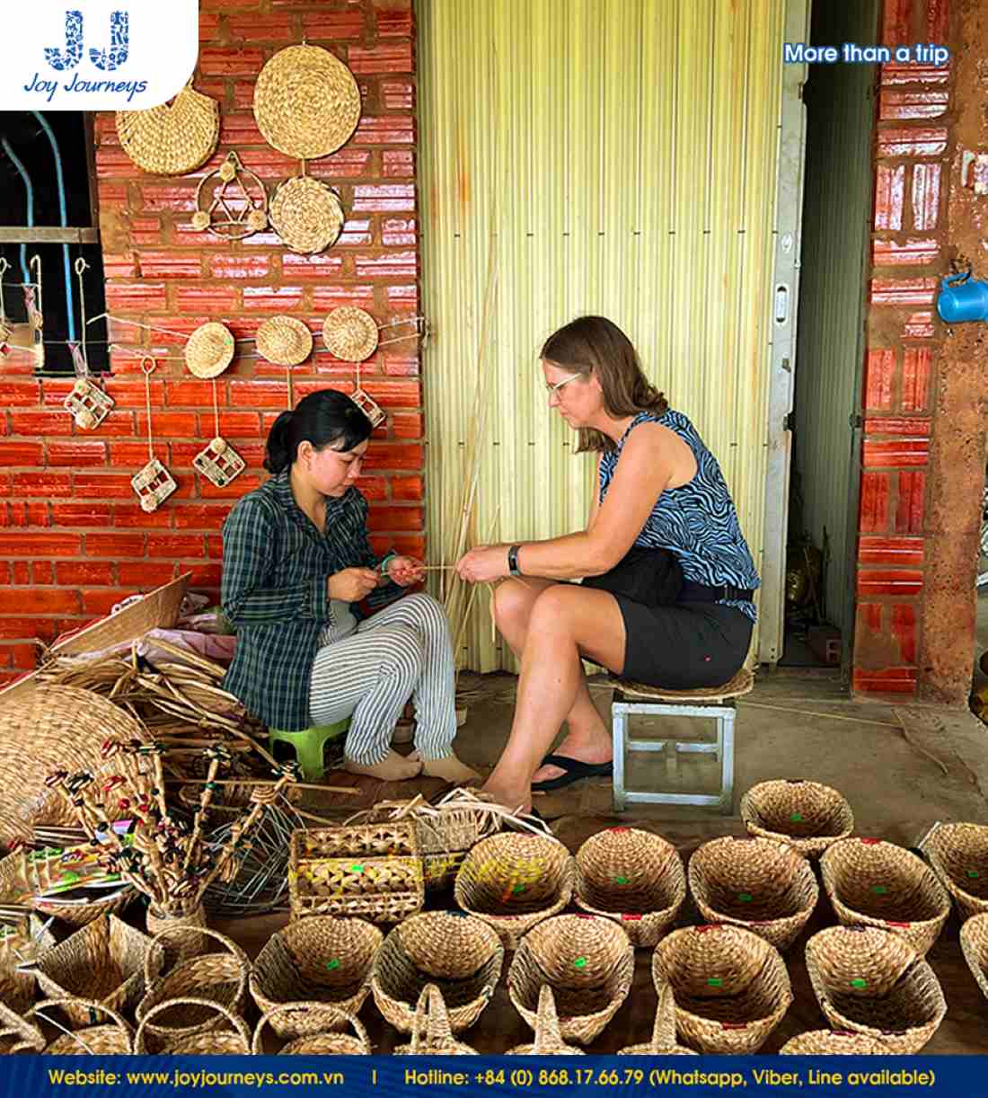 Tourists have the opportunity to watch local craftsmen creating handicraft products