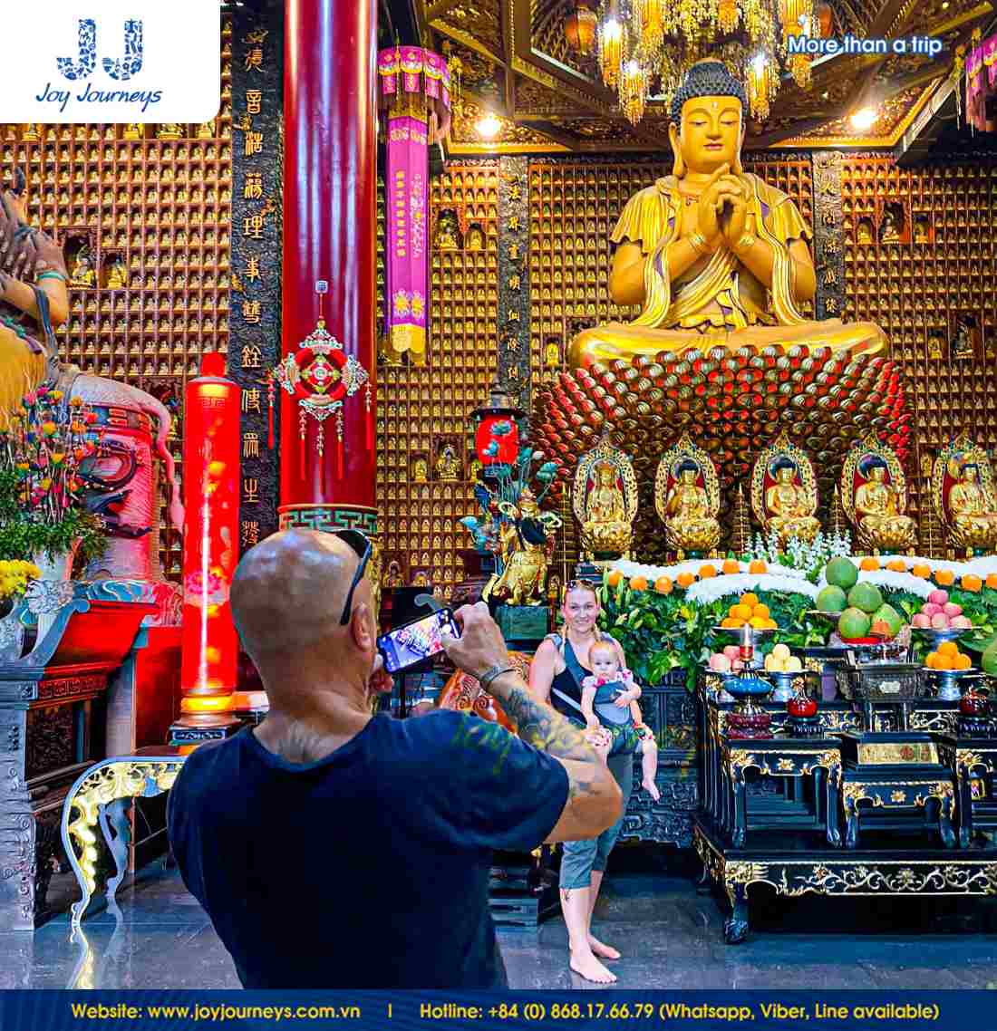 Discover the vibrant beauty of Van Phat Pagoda, where 10,000 statues and striking colors create a stunning backdrop for your journey