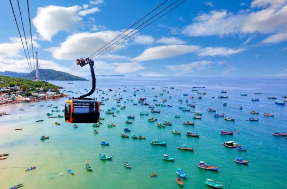 Take a breathtaking cable car ride to Hon Thom Island and experience a bird's-eye view