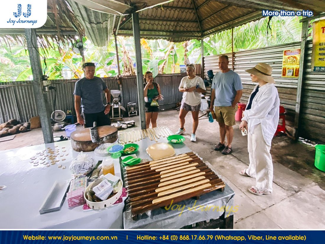 Visitors can witness the coconut candy-making process firsthand